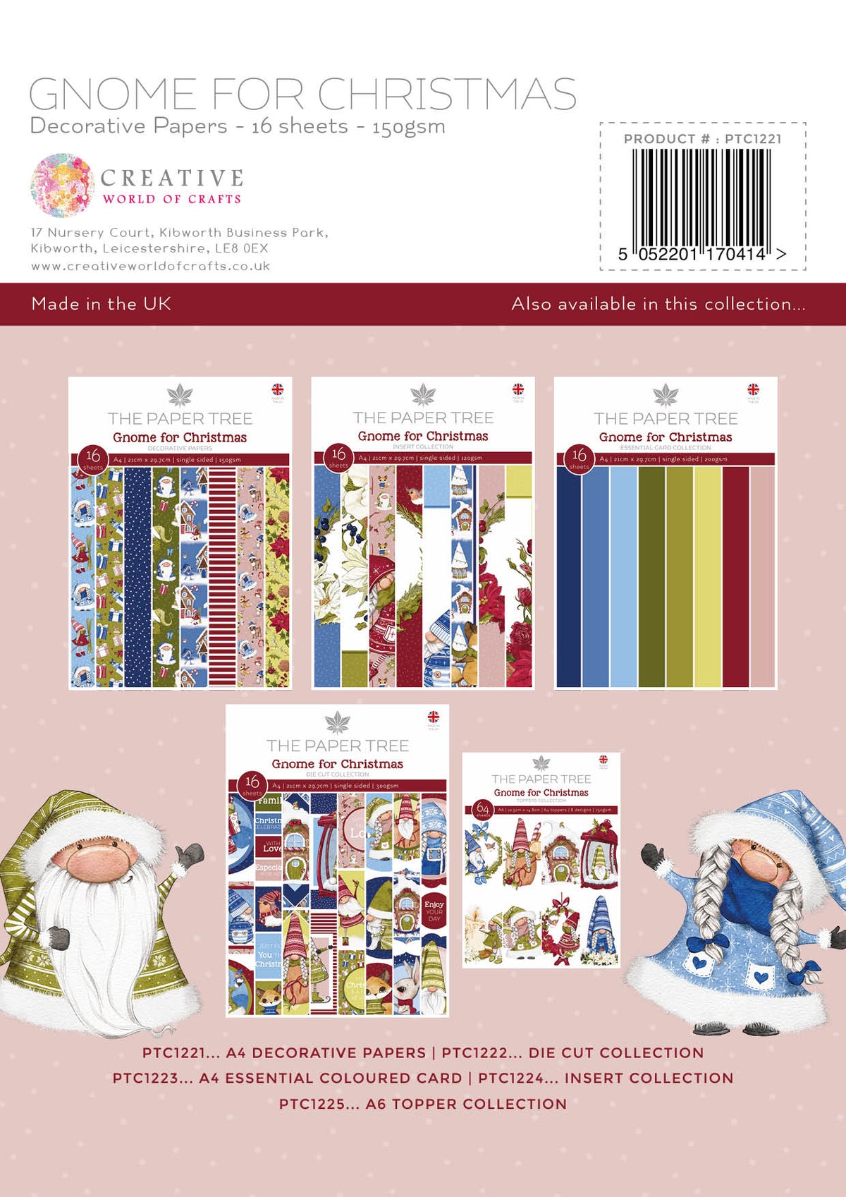 The Paper Tree Gnome for Christmas A4 Backing Papers-2