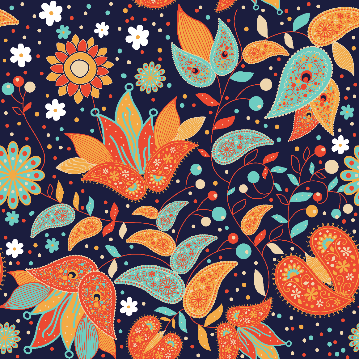 Floral - Vine Paisley Prints Adhesive Vinyl-1