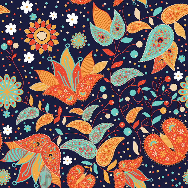 Floral - Vine Paisley Prints Adhesive Vinyl-1