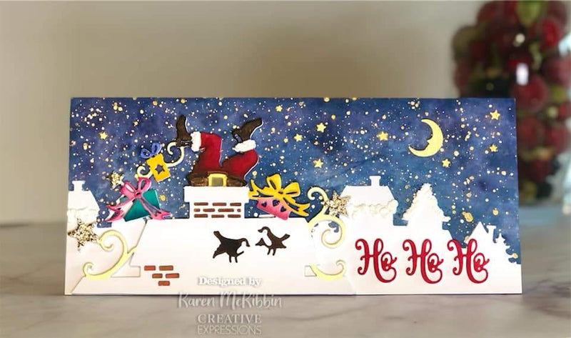 Creative Expressions Paper Cuts Look Out Santa's About Double Edger Craft Die-3