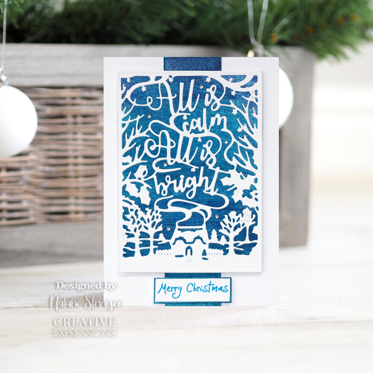 Creative Expressions Paper Panda All Is Calm All Is Bright Craft Die-3