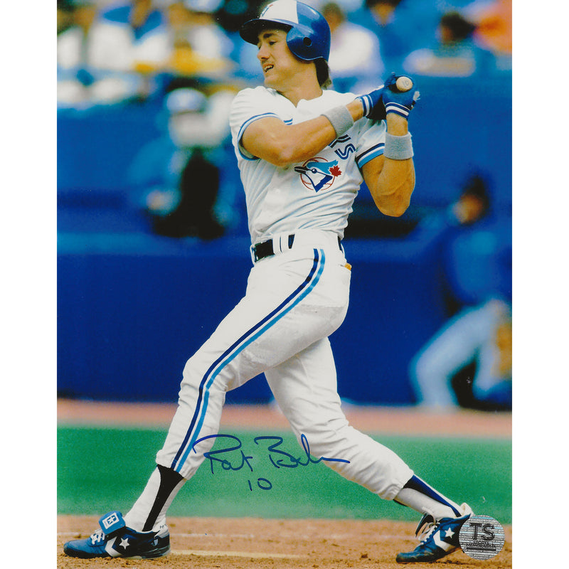 Pat Borders Autographed Toronto Blue Jays Swinging 8x10 Photo-1
