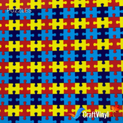 Craft HTV Puzzle Pattern (Comes with Clear Protective Film or Liner)-1