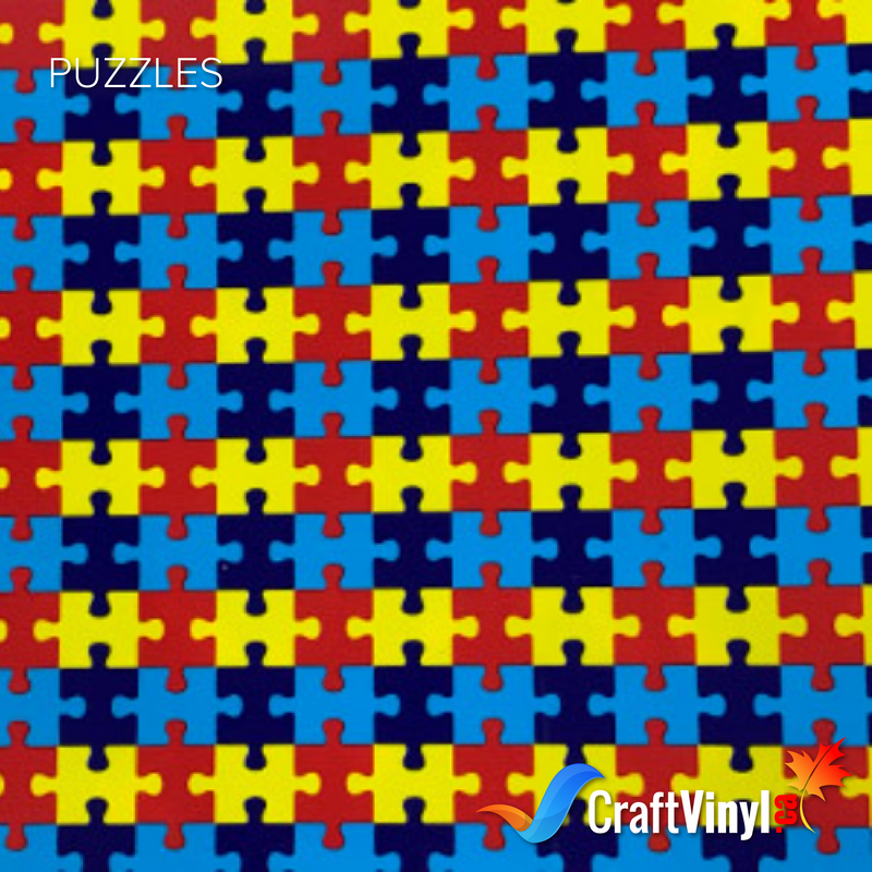 Craft HTV Puzzle Pattern (Comes with Clear Protective Film or Liner)-1