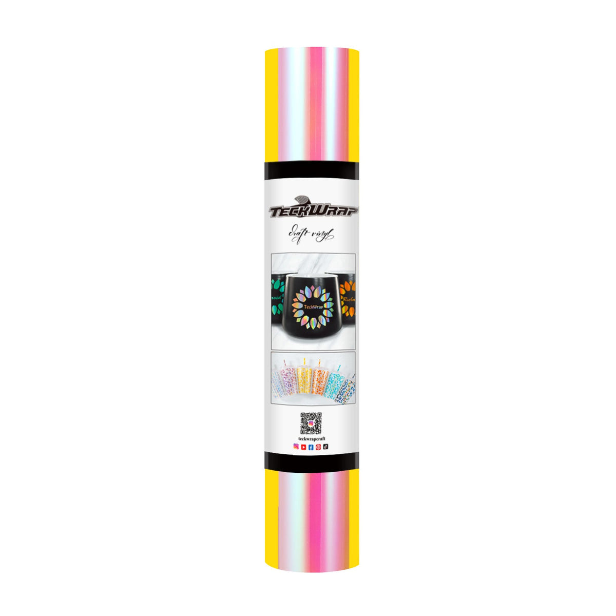 TeckWrap Opal Adhesive Vinyl - Peach Yellow Pink | Dazzling Chrome Finish | Ideal for DIY Projects-1