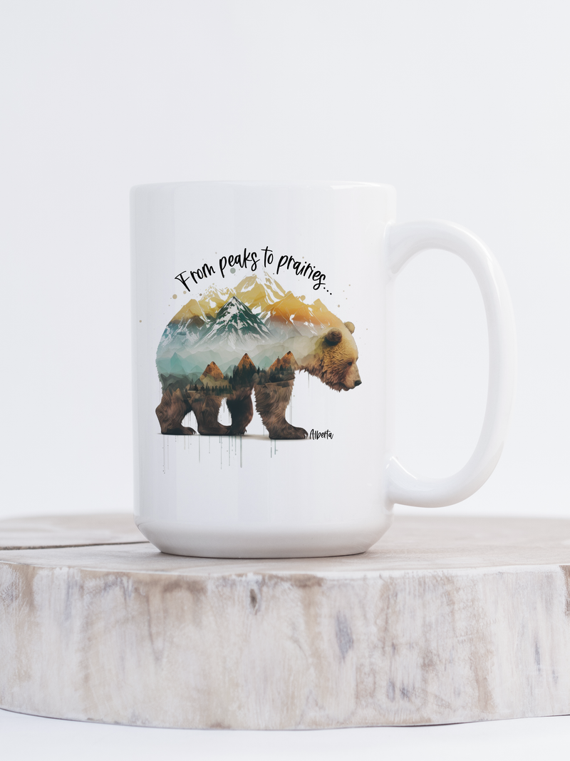 Peaks To Prairies Bear Ceramic Mug | Alberta Mug-1