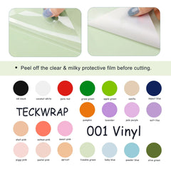 TeckWrap 0001M Matte Sheet Pack (21 PCS - Adhesive Vinyl)-2
