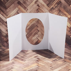 Bases de cartes blanches ovales Tri-Fold - 105 x 148 mm - 10 pièces 34599-2