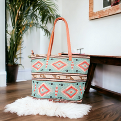 Turquoise Tote Bag-4