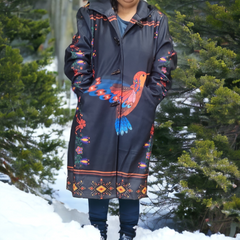 Hummingbird - black- Long Coat-1
