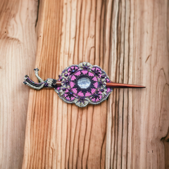 Native American Style Barrette Purple accent-2