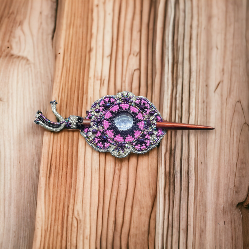 Native American Style Barrette Purple accent-2