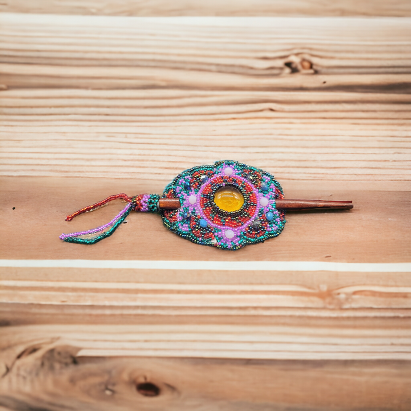 Native American Style Barrette Purple accent-1