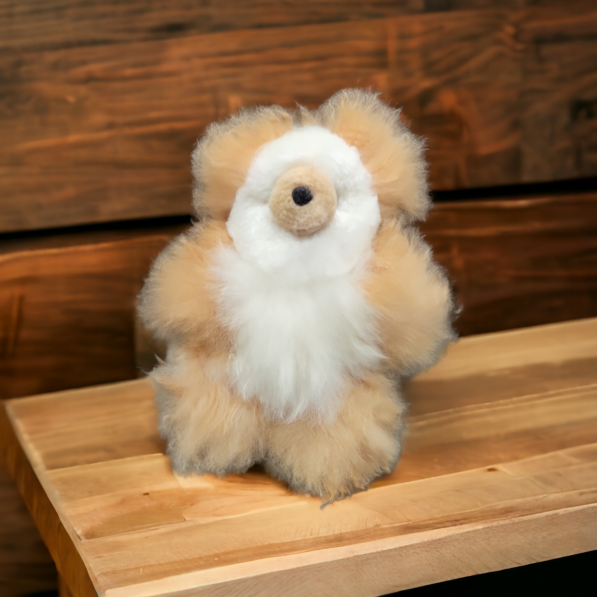 White and Brown Alpaca Teddy Bear-2