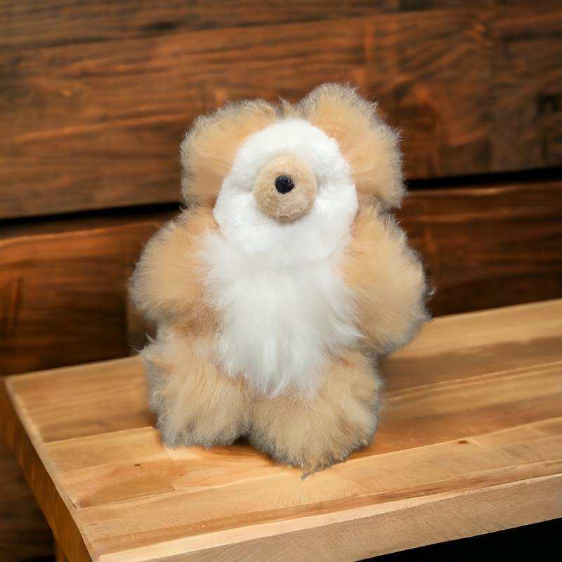 White and Brown Alpaca Teddy Bear-2