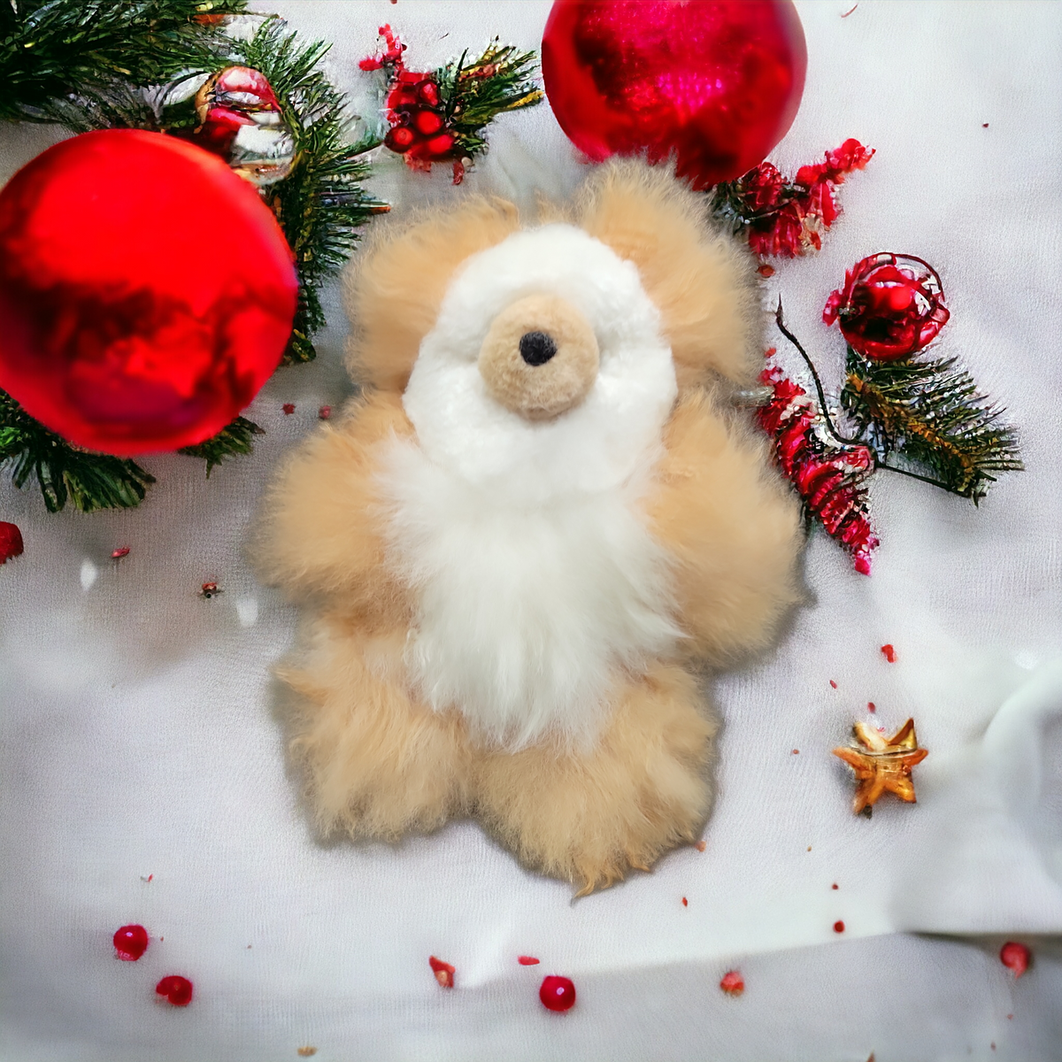 White and Brown Alpaca Teddy Bear-1
