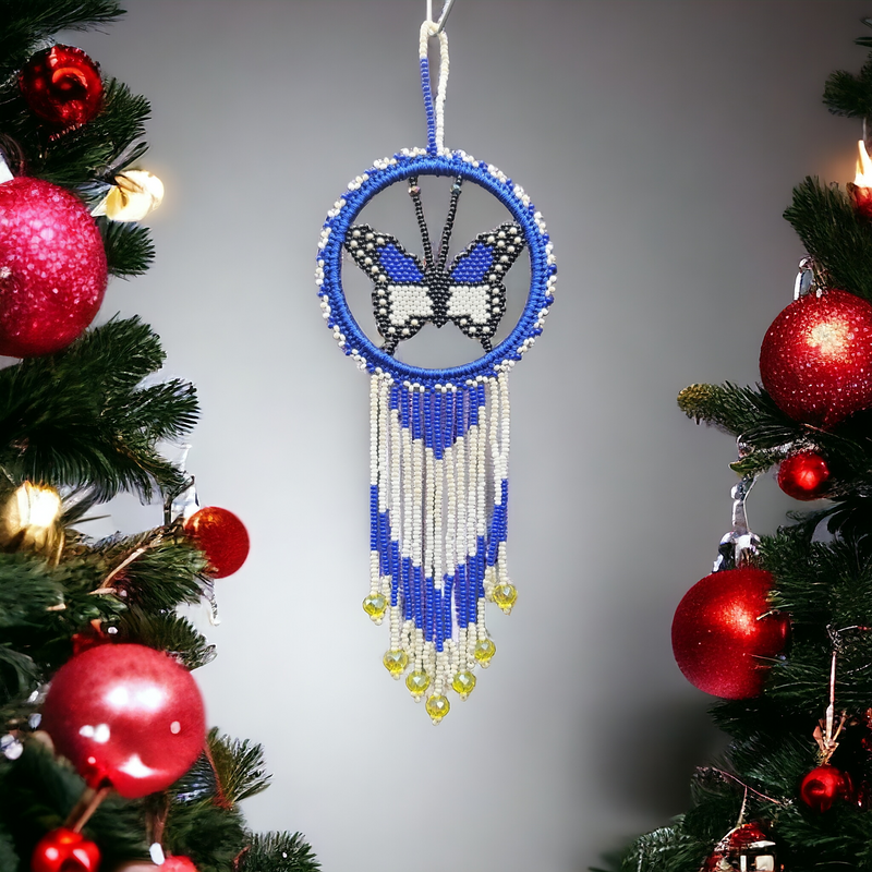 Red and Blue Butterfly Dream Catcher-5