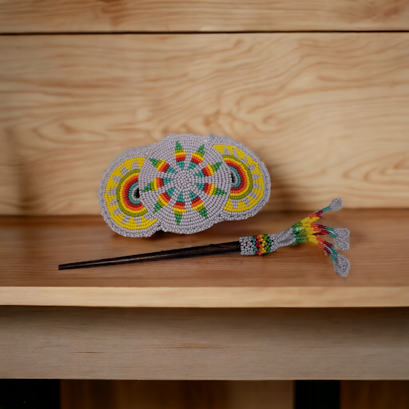 Grey and Yellow American Style Barrette-2