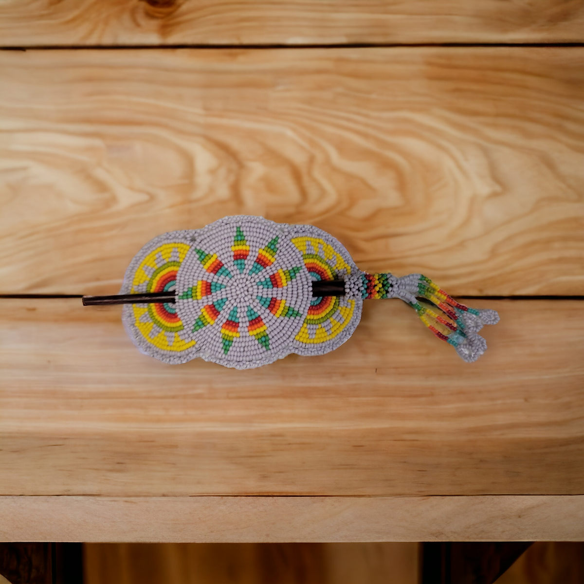 Grey and Yellow American Style Barrette-3
