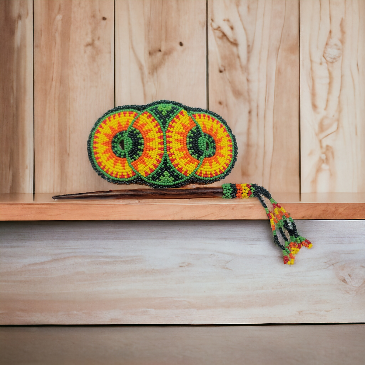 Green and Yellow American Style Barrette-1