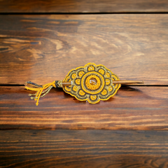 Multicolor Barrette Yellow W/ brown (14)-1
