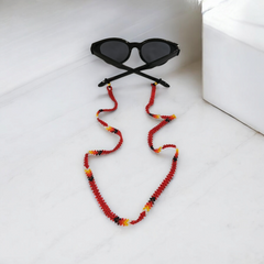 Artisan Handwoven Glasses Chain ( Red)-1
