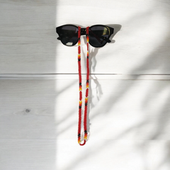 Artisan Handwoven Glasses Chain ( Red)-2