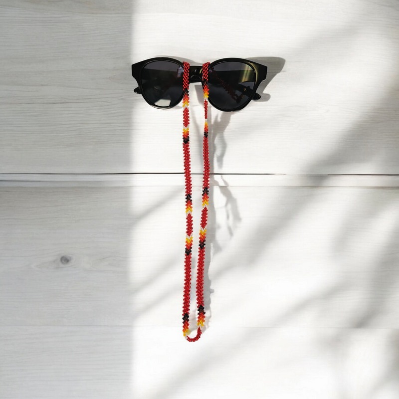 Artisan Handwoven Glasses Chain ( Red)-2