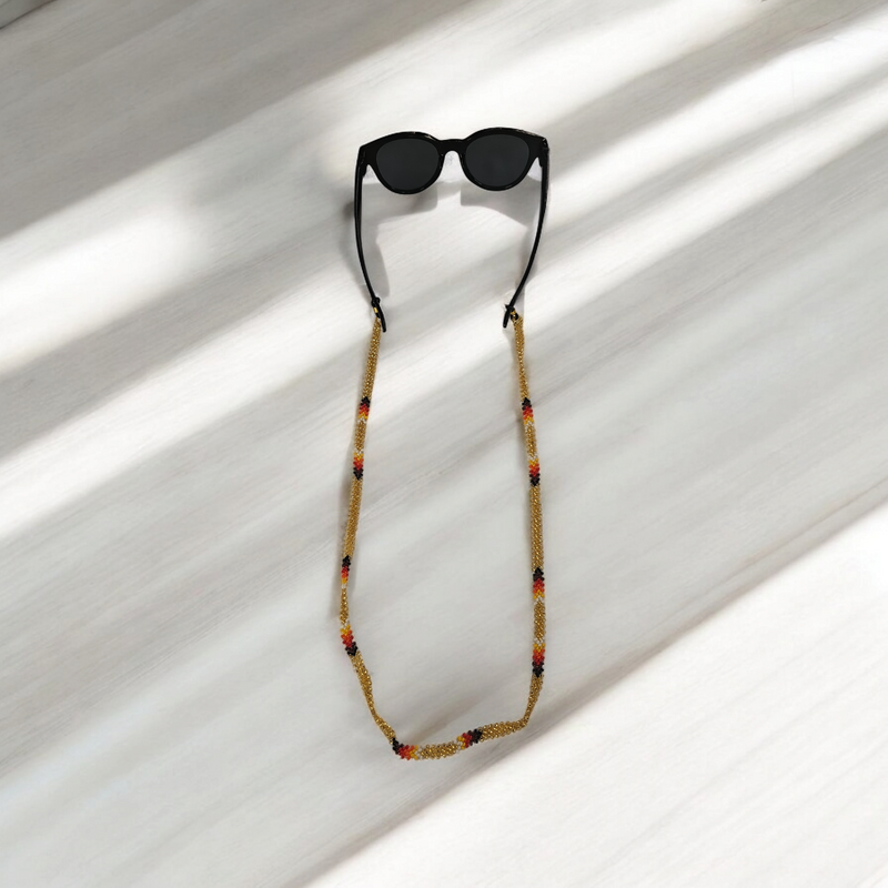 Artisan Handwoven Glasses Chain (Camel Brown)-1