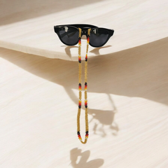 Artisan Handwoven Glasses Chain (Camel Brown)-3