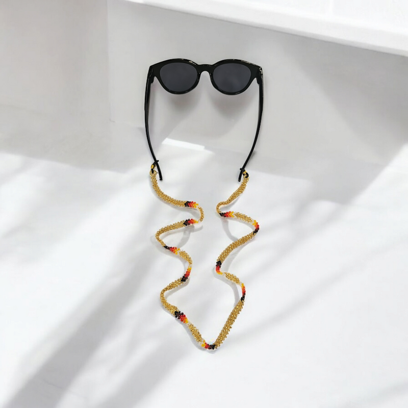 Artisan Handwoven Glasses Chain (Camel Brown)-2