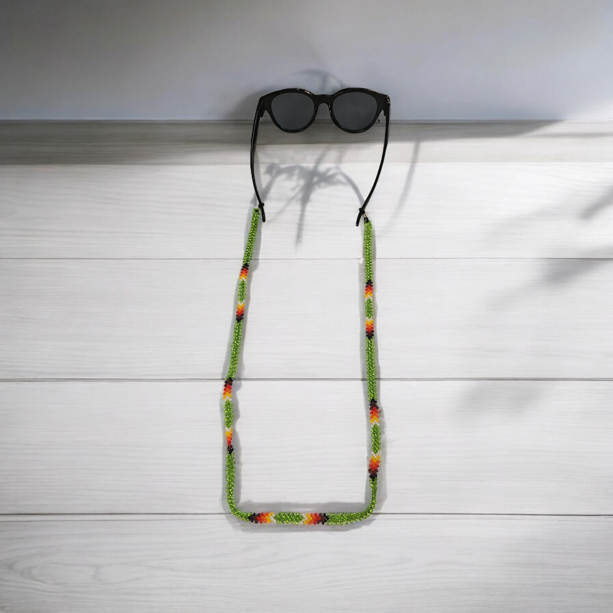 Artisan Handwoven Glasses Chain (Green)-1