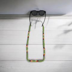Artisan Handwoven Glasses Chain (Green)-1