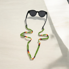 Artisan Handwoven Glasses Chain (Green)-2
