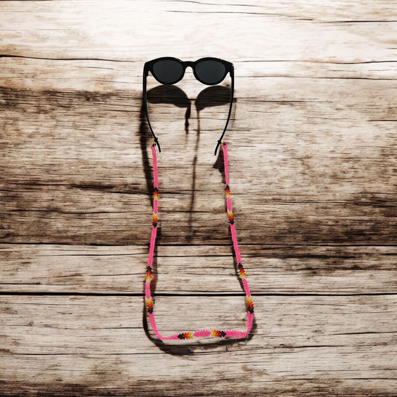 Artisan Handwoven Glasses Chain (Pink)-1