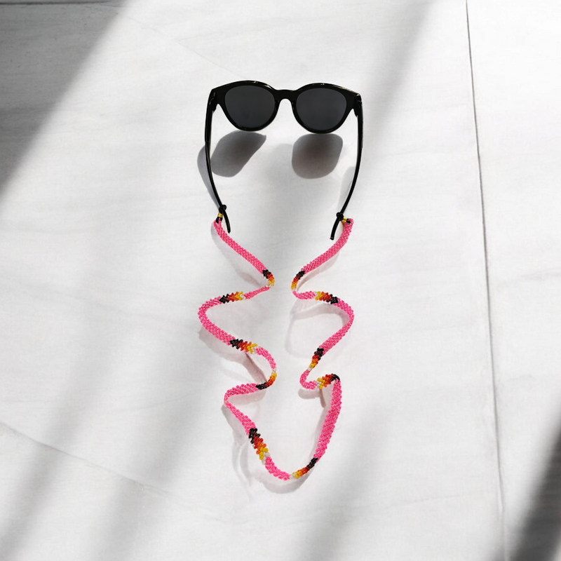 Artisan Handwoven Glasses Chain (Pink)-2
