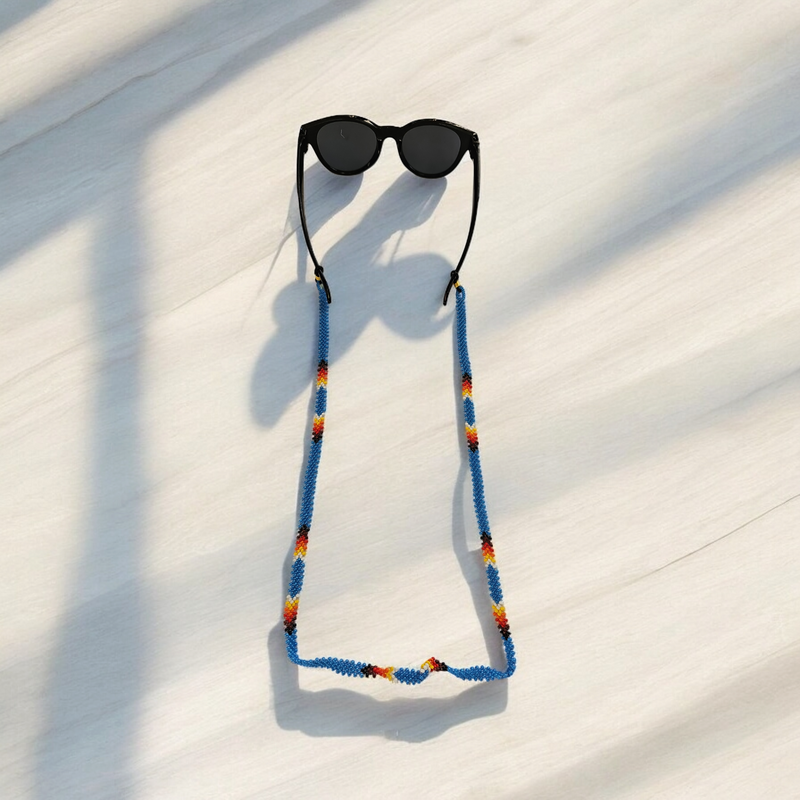 Artisan Handwoven Glasses Chain (Blue Sheep)-4