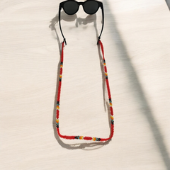 Artisan Handwoven Glasses Chain (Red)-1