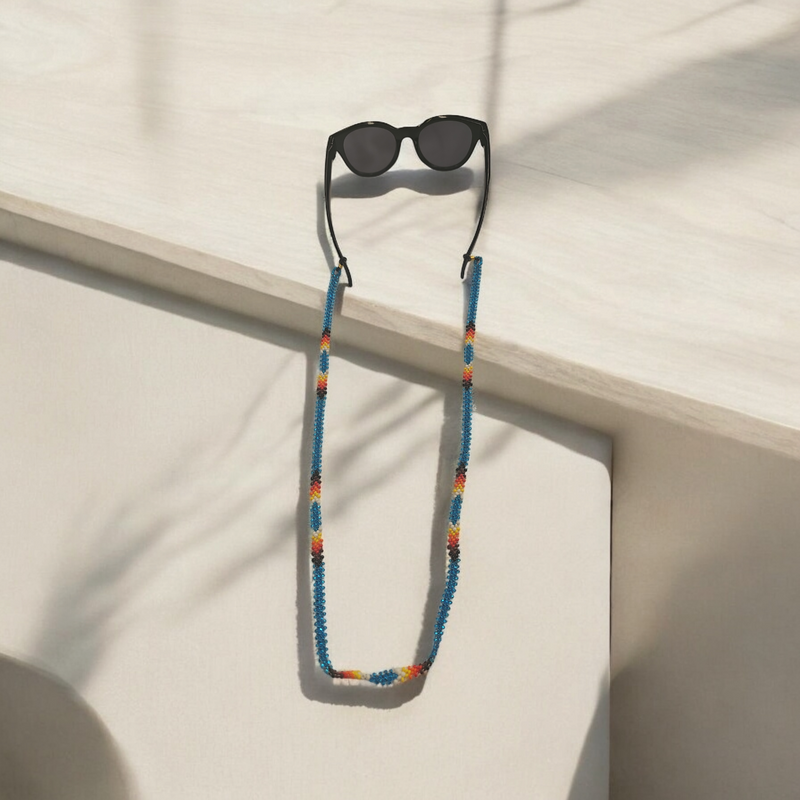 Artisan Handwoven Glasses Chain (Ocean Blue)-3