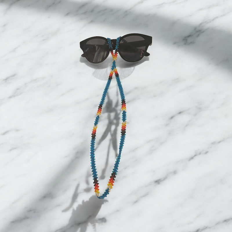 Artisan Handwoven Glasses Chain (Ocean Blue)-1