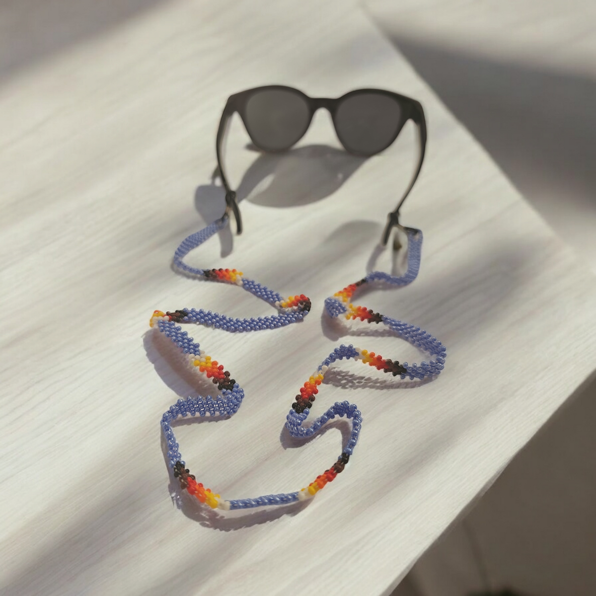 Artisan Handwoven Glasses Chain (Purple)-3