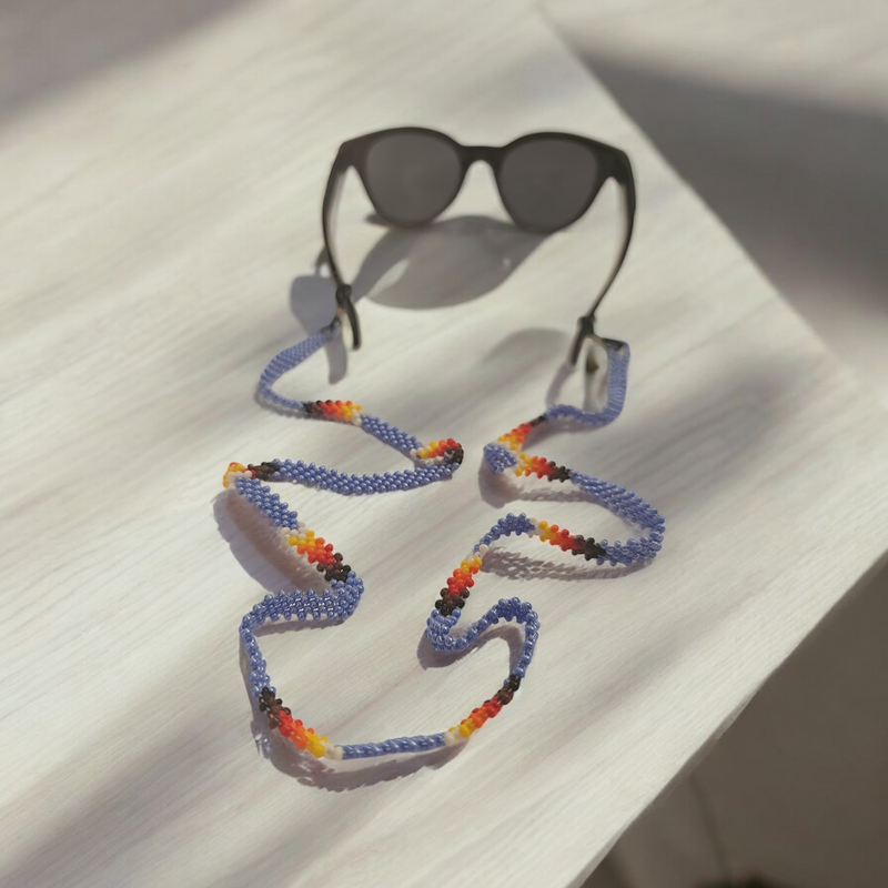 Artisan Handwoven Glasses Chain (Purple)-2