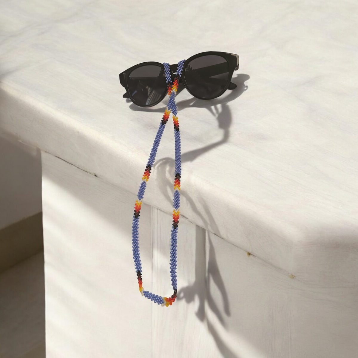 Artisan Handwoven Glasses Chain (Purple)-1