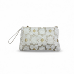 Brocade White Pouch (2 sizes available)-2