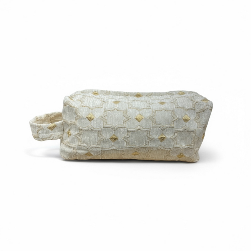 Brocade White Travel Bag-2