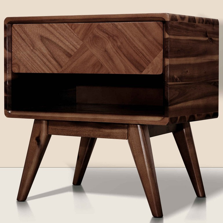 Laden Handcrafted Solid Wood Nightstand-11
