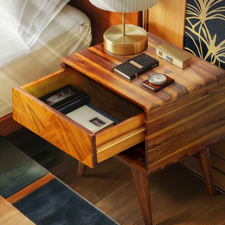 Laden Handcrafted Solid Wood Nightstand-5