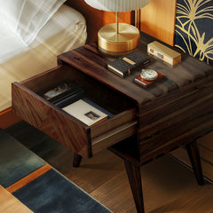 Laden Handcrafted Solid Wood Nightstand-14