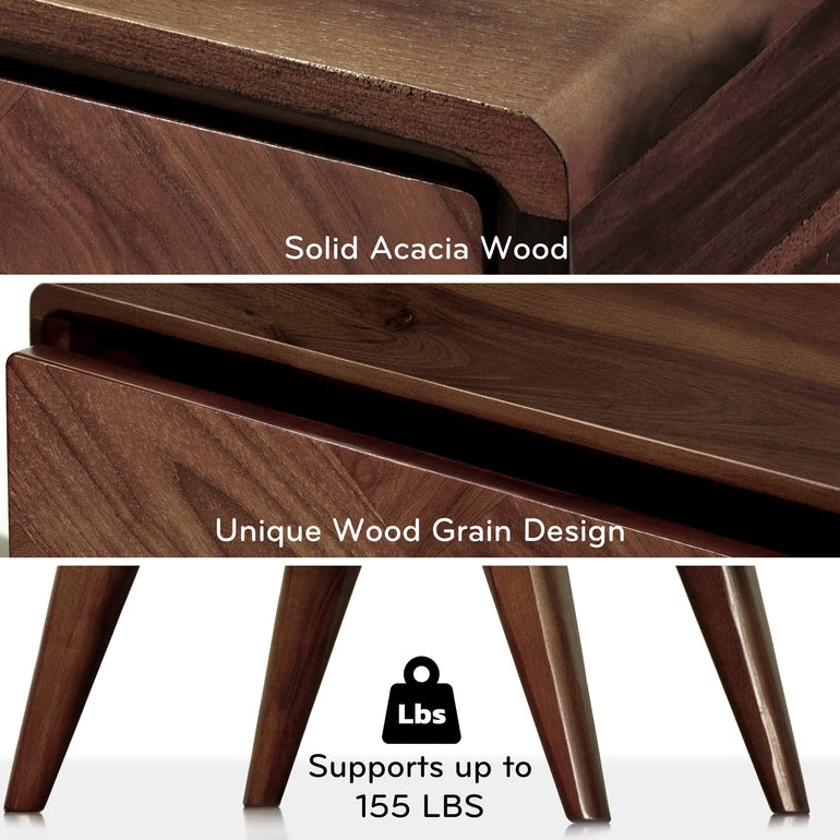 Laden Handcrafted Solid Wood Nightstand-15