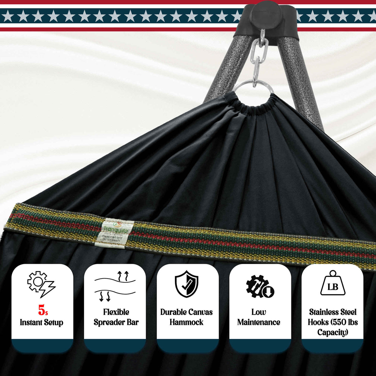 Uniki Canvas Hammock with Stand-6